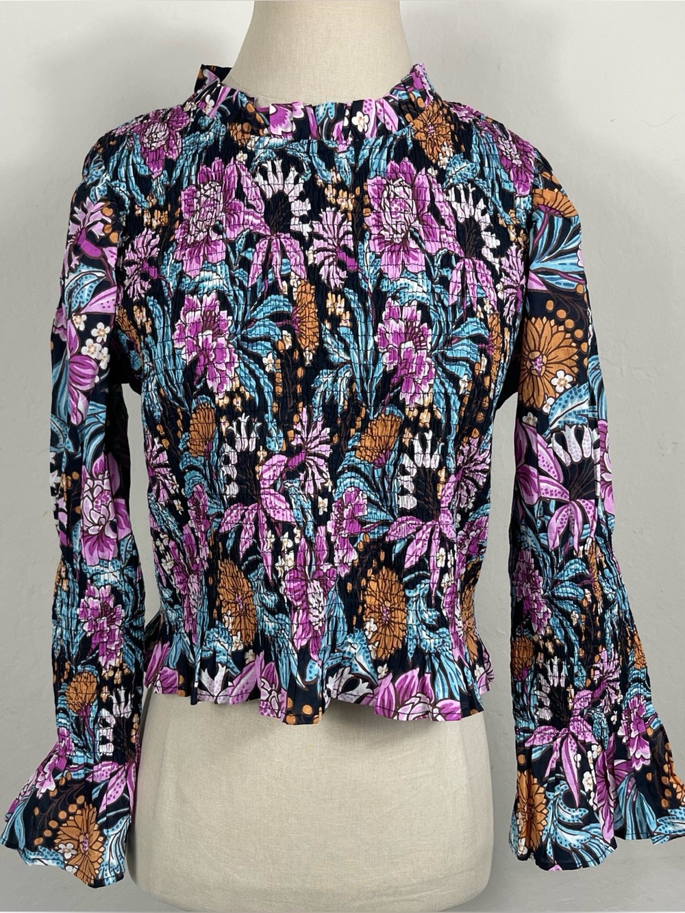 Banjanan Agnes Floral Print Long Sleeve Blouse